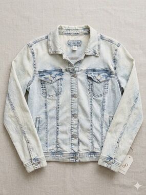 Maurices Light Blue Washed Denim Jacket